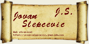 Jovan Slepčević vizit kartica